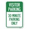Signmission Visitor Parking 30 Minute Parking Only Heavy-Gauge Aluminum Sign, 12" x 18", A-1218-22732 A-1218-22732 - alternate 1